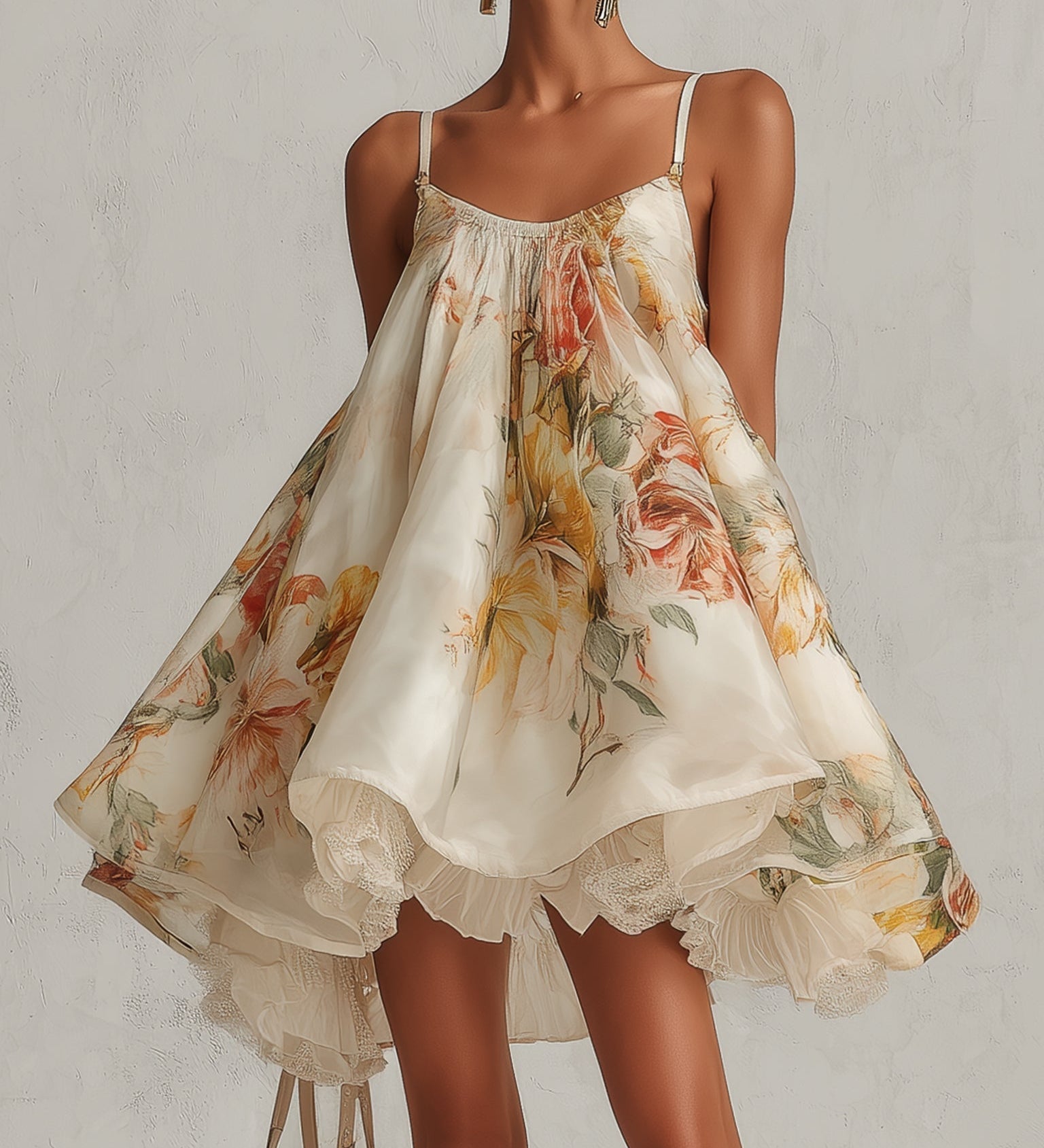 Liselotte – Florales Kleid mit asymmetrischem Saum