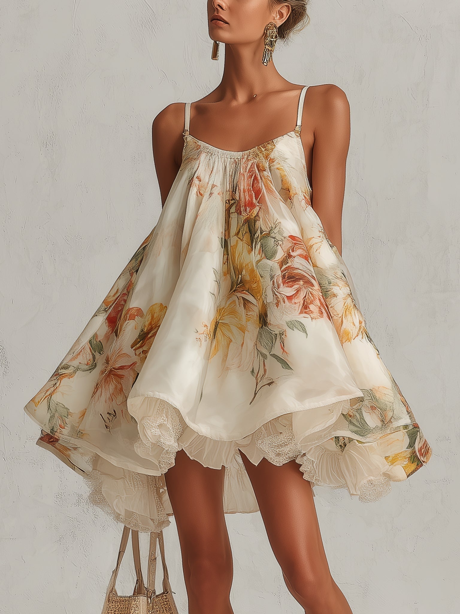 Liselotte – Florales Kleid mit asymmetrischem Saum