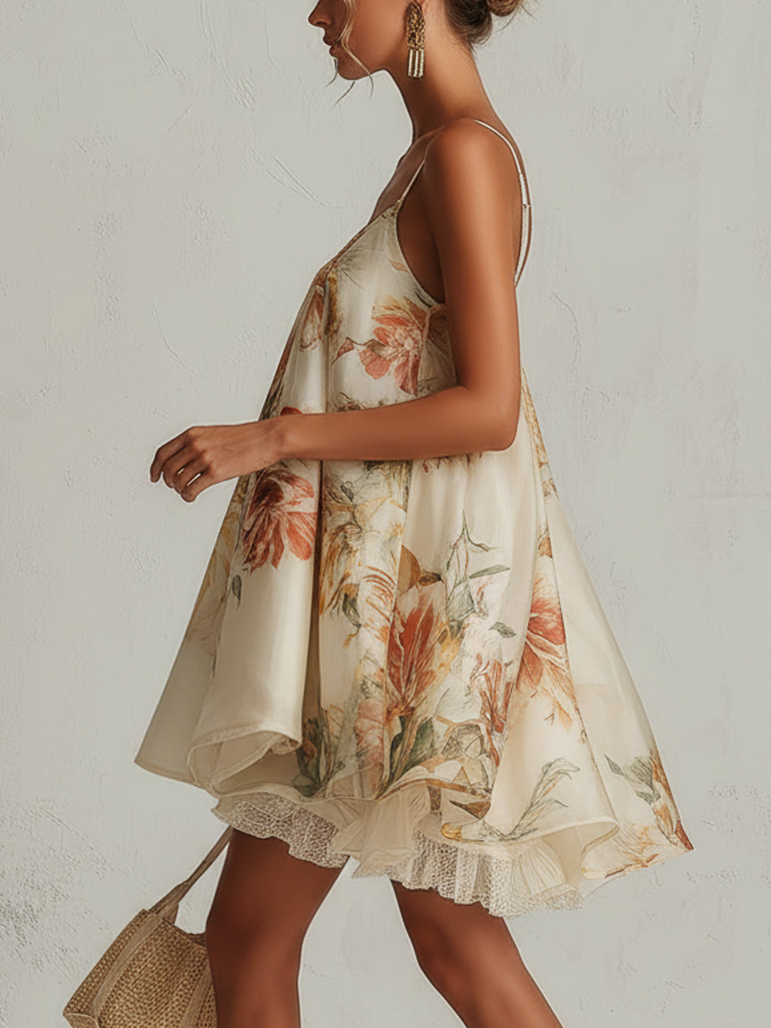 Liselotte – Florales Kleid mit asymmetrischem Saum