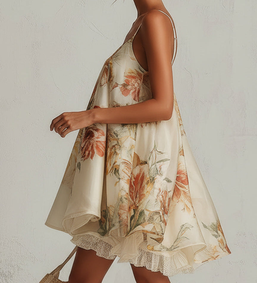 Liselotte – Florales Kleid mit asymmetrischem Saum