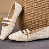 Sonja | Bouclé-Ballerinas mit Doppelriemen