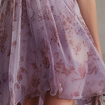 Dorothea – Lila Chiffonkleid mit Blumenprint