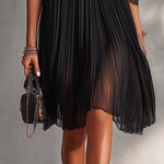 Hannelore – Schwarzes Spitzenkleid mit Chiffonärmeln