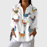 Farbenfrohe Leichte Print-Bluse