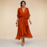 Emi | Chiffonkleid mit V-Ausschnitt