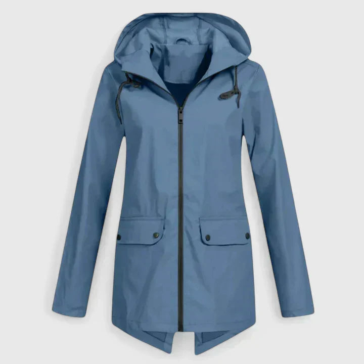 Vanessa – Blaue Funktionsjacke mit Kapuze