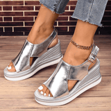Baylie - Stilvolle Metallicsandalen