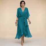 Emi | Chiffonkleid mit V-Ausschnitt