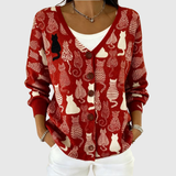 Bequemer Strick-Cardigan mit Knöpfen