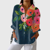 Farbige Leichte Print-Bluse