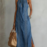 Julia | Jeanskleid mit Retro-Spitze
