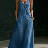 Vera | Jeans-Maxikleid mit Knopfleiste