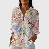Farbenfrohe Leichte Print-Bluse