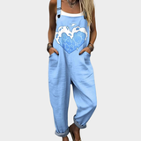 Comfortable printed dungarees