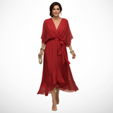 Emi | Chiffonkleid mit V-Ausschnitt