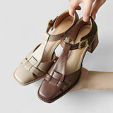 Scarlett – T-Strap Orthopaedische Blockabsatz-Schuhe