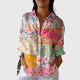Leichte und farbenfrohe Bluse mit Prints