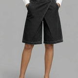 Clara | Denim-Bermudas mit Spitze