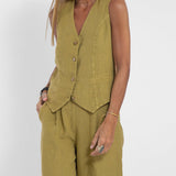 Aira - Set aus Weste mit Knöpfen und weiter Hose