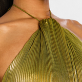 Apolline | Maxikleid in glänzendem Gold