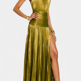 Apolline | Maxikleid in glänzendem Gold