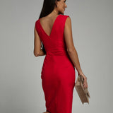 Maud | Elegantes Kleid mit V-Ausschnitt und Schlitz