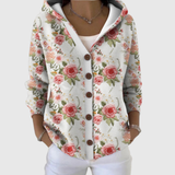 Hooded knit cardigan