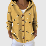 Hooded knit cardigan