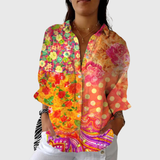 Farbenfrohe Leichte Print-Bluse