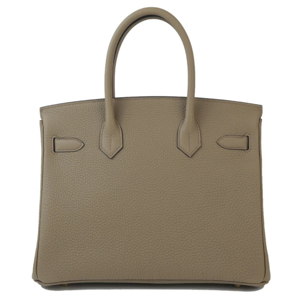 Bérénice – Taupefarbene Handtasche mit Schlossdetail