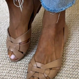 Clara | Flache Sandalen mit Flechtriemen