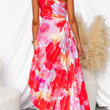 Yanira | Plissiertes Kleid mit Schulterfreiem Design