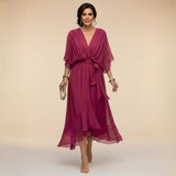 Emi | Chiffonkleid mit V-Ausschnitt