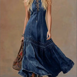 Stella | Ärmelloses Denim-Fischschwanzkleid