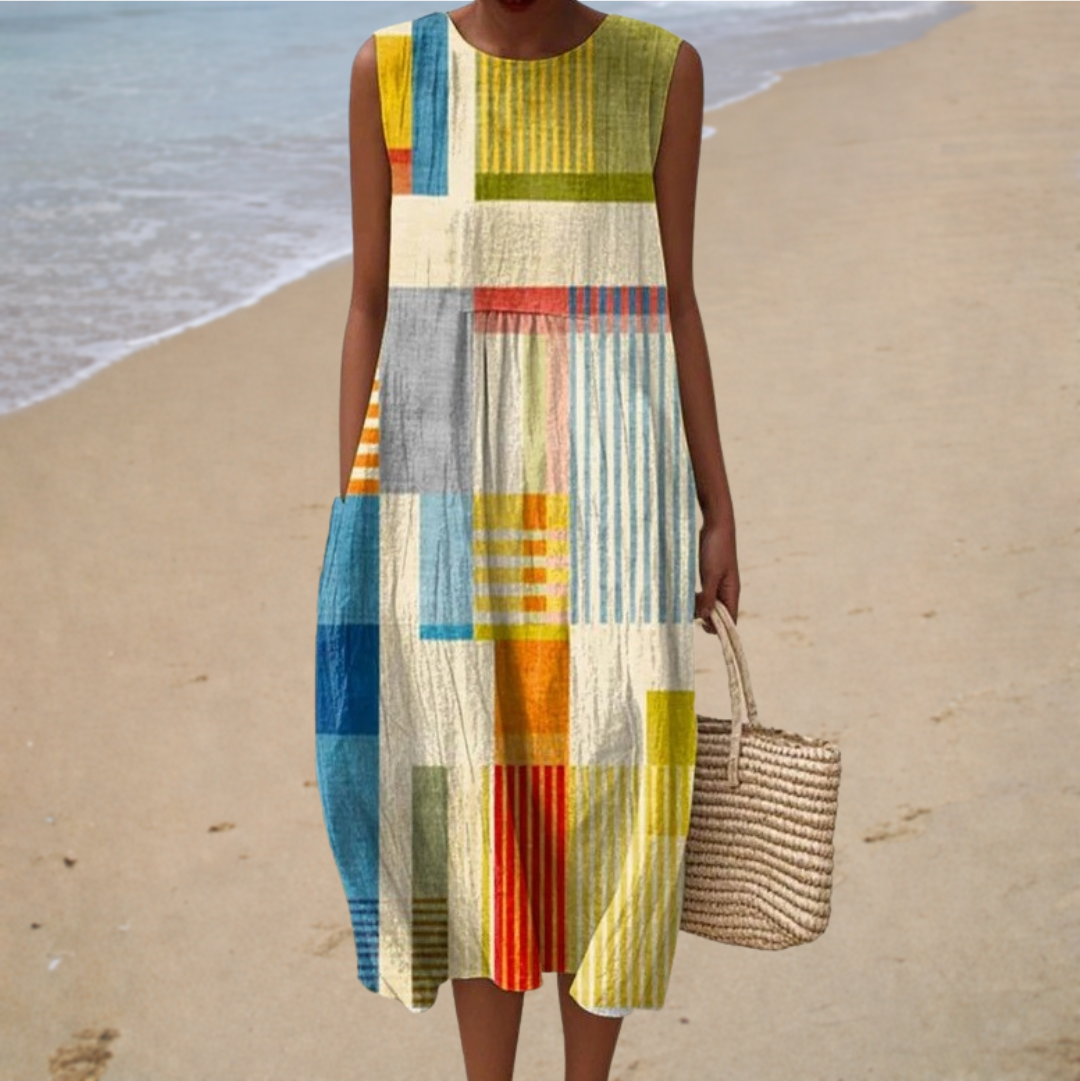 Joséphine – Kleid mit grafischem Patchwork
