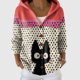 Knitted hooded cardigan