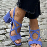 Lina | Farbige Sandalen mit Blockabsatz