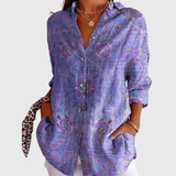 Farbenfrohe Leichte Print-Bluse