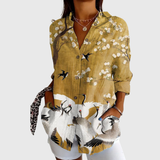 Farbige Leichte Print-Bluse