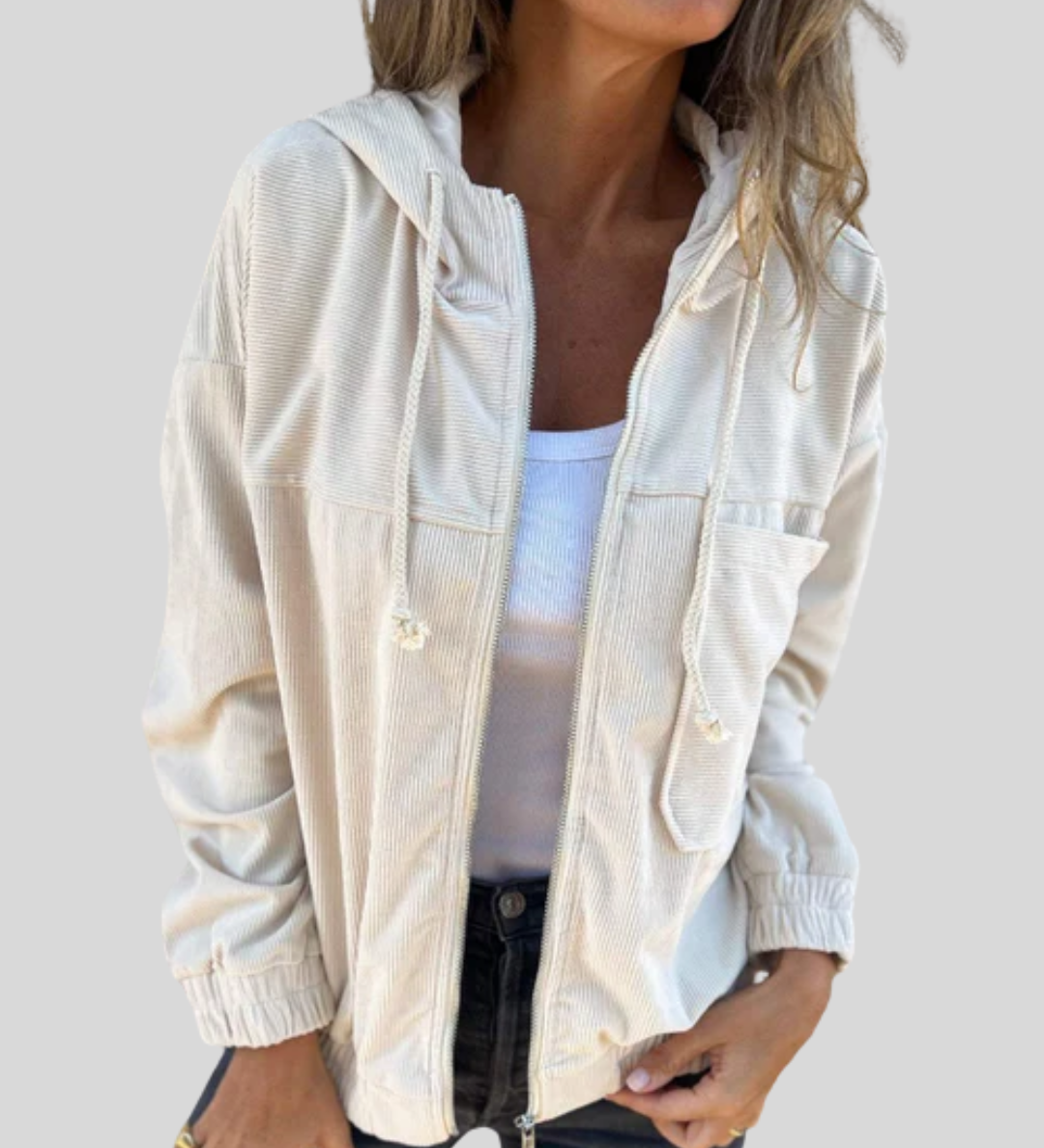 Mabel – Blaue Cordjacke mit Brusttaschen