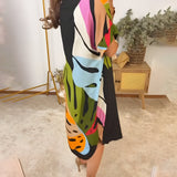 Rianna - Kleid mit abstraktem Print
