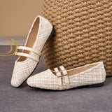 Sonja | Bouclé-Ballerinas mit Doppelriemen