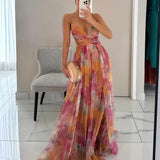 Elara | Elegantes Maxikleid mit Blumenmuster