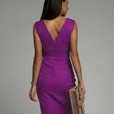 Maud | Elegantes Kleid mit V-Ausschnitt und Schlitz