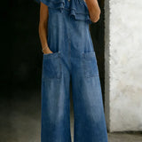Chloé | One-Shoulder Denim-Jumpsuit