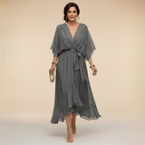 Emi | Chiffonkleid mit V-Ausschnitt
