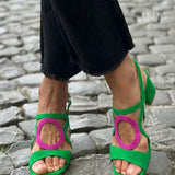 Lina | Farbige Sandalen mit Blockabsatz