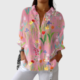 Farbenfrohe Leichte Print-Bluse