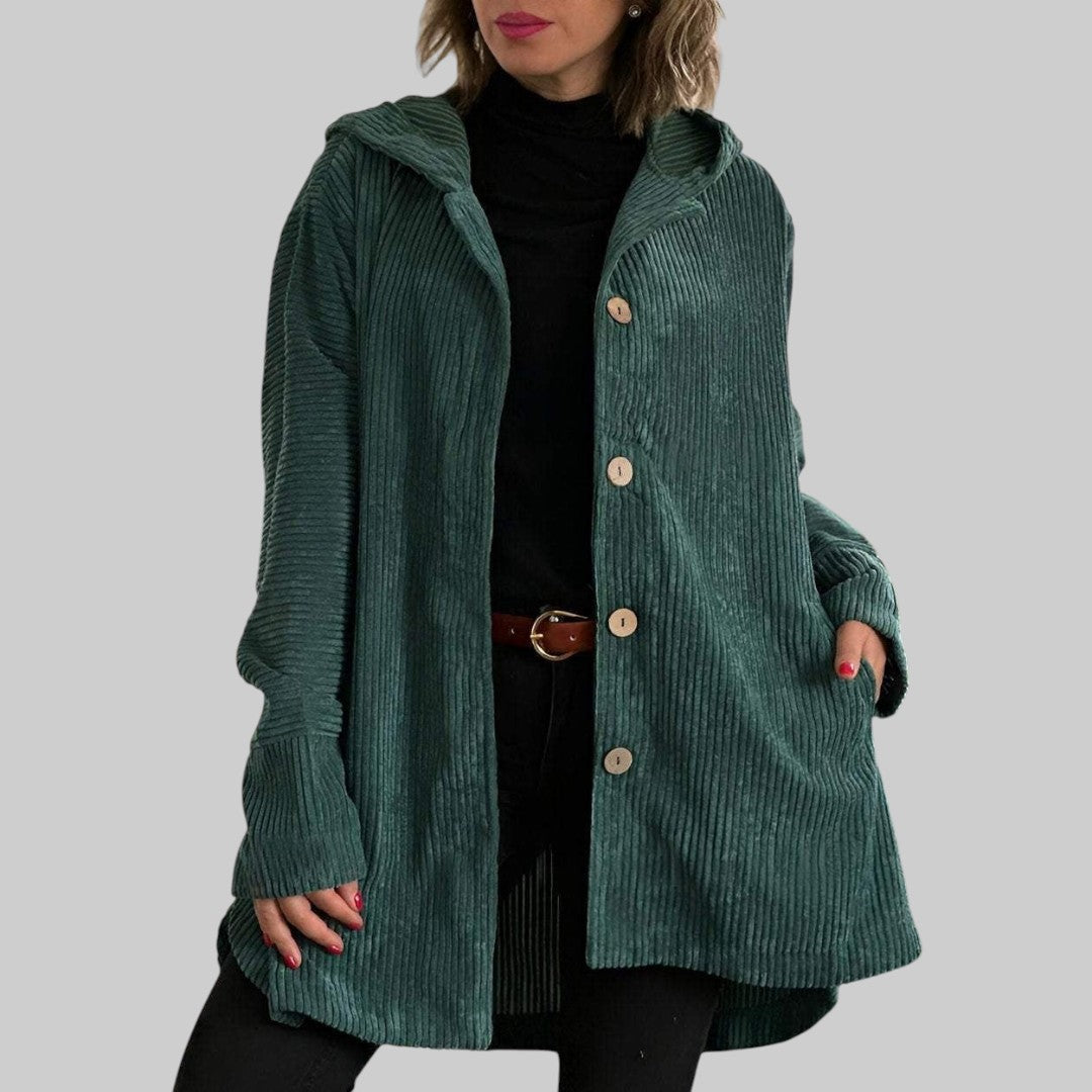 Cordelia – Bordeauxroter Mantel mit Kapuze