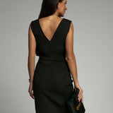 Maud | Elegantes Kleid mit V-Ausschnitt und Schlitz